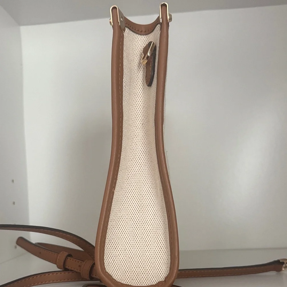 Michael Kors Jane Large Cotton Canvas Clutch Crossbody Bag EUC - Picture 4 of 11